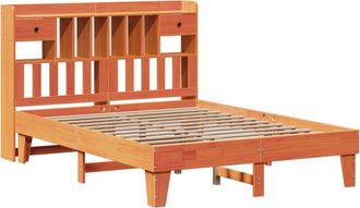 vidaXL Vidaxl - Cama Sin Colch&oacute;n Madera Maciza Pino Marr&oacute;n Cera 150x200 Cm