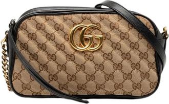 Gucci Pre-owned Cross Body Bags, female, Beige, Size: ONE SIZE Pre-owned Quilted Canvas Crossbody Bag