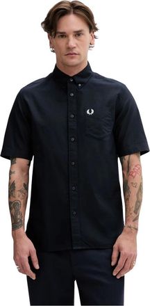 Fred Perry Heren, Overhemden, Blauw, Maat: S