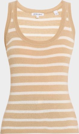 Veronica Beard Birke Stripe Cashmere Tank Top
