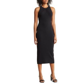 Rag & Bone Asher Rib Tank Dress in Black at Nordstrom Rack, Size Large