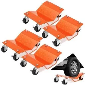 OEM Carro Para Ruedas De Coche, Capacidad De 2721 Kg, Construcci&oacute;n Robusta, 4 Piezas, Color Naranja