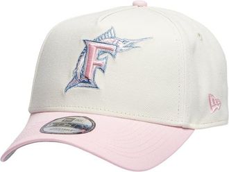 New Era Womens Miami Marlins Marlins 9Forty A-Frame Cap - Adult White/Pink/Pink