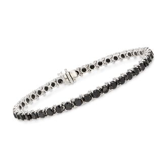 Ross-Simons Black Diamond Tennis Bracelet in 14kt White Gold
