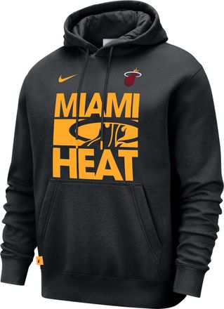 Nike Miami Heat Club Courtside Nike Mens NBA Pullover Hoodie in Black | FZ7695-010