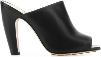 Bottega Veneta Black Nappa Leather Canalazzo Heels