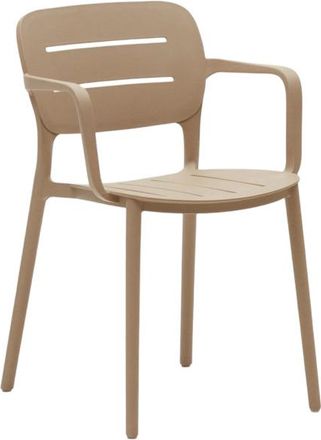 K Home Stapelbarer Outdoor Stuhl Morello mit Armlehnen, Beige