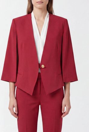 Alberta Ferretti Blazer monopetto in viscosa con orlo asimmetrico