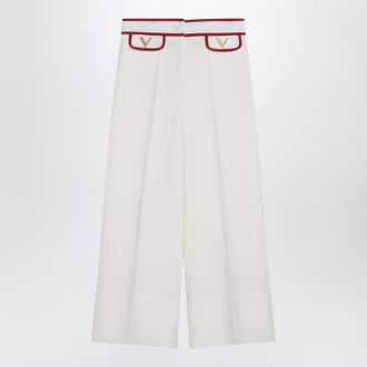 Valentino Elfenbeinhose mit Gold V