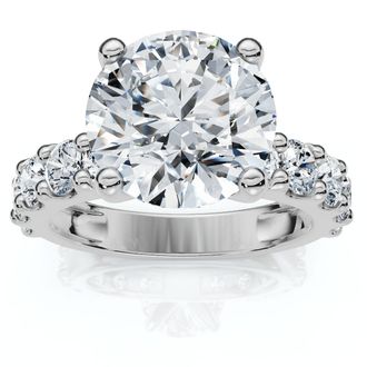 Pompeii3 Certified 4Ct Round Cut Diamond Accent Engagement Ring 14k Gold Lab Grown