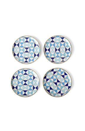 Jonathan Adler Sorrento Coaster Set in Blue /Gold /White at Nordstrom