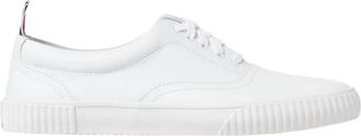 Thom Browne Tricolor Grosgrain Leren Sneakers - Heren - Sneakers - Wit - 41 1/2 EU - Leer - Schoenen