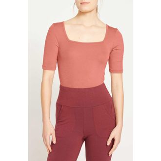 Universal Standard Foundation Short Sleeve Top in Terracotta Red at Nordstrom, Size Xl