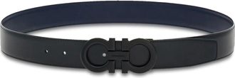 Ferragamo Double Gancini Buckle Leather Belt