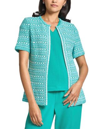 Ming Wang Ming Wang Tailored Fit Multi-Stitch Knit Jacket