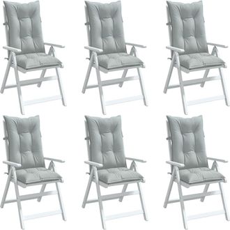 vidaXL Cojines Para Silla Respaldo Alto 6 Uds Tela Gris Claro Melange Vidaxl
