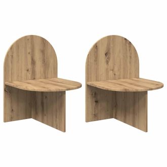 vidaXL Mesita De Noche 2 Pcs Roble Artesanal 48 X 49 X 65 Cm Vidaxl