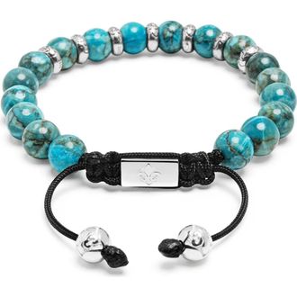 Nialaya Sterling Silver Beaded Bracelet in Turquoise at Nordstrom, Size Medium