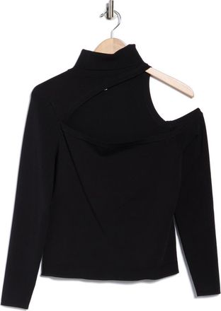 L'agence Azia Cutout Long Sleeve Turtleneck Top in Black at Nordstrom Rack, Size X-Large