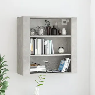 vidaXL Vidaxl - Armario De Pared Madera Contrachapada Gris Hormig&oacute;n 80x33x80 Cm