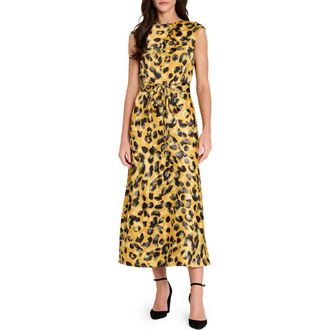 Tahari by ASL Belted Sleeveless Midi Dress in Ginger Saphire at Nordstrom Rack, Size 16