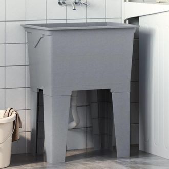 vidaXL Fregadero De Lavadero De Resina Gris 59x41x75 Cm Vidaxl