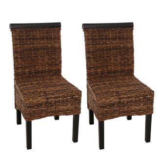Hhg Hhg - Nunca Usado] Lote De 2 Sillas De Comedor Silla De Mimbre M45 Silla De Mimbre Banana, Oscuro, Sin Cojines