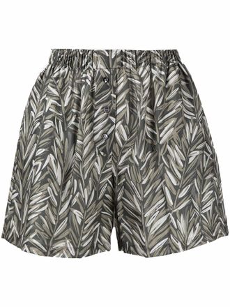 Brunello Cucinelli Shorts met print - Groen