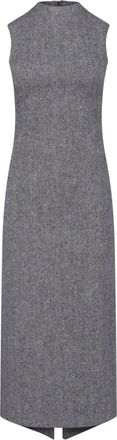 Maison Margiela Grey Textured Wool Midi Dress