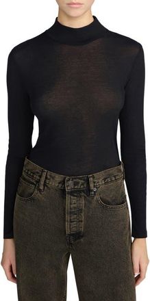 Frame Denim The Shadow Turtleneck Top in Black at Nordstrom, Size X-Small