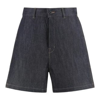 Rick Owens Denim Shorts, male, Blue, W32, Denim Bermuda Shorts