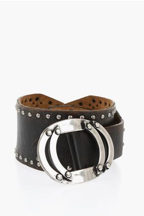Dsquared2 Oversized Leather Belt with Studs 70mm size 85