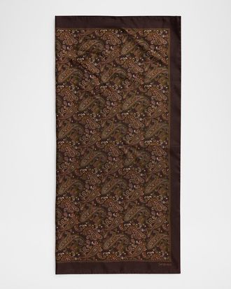 Saint Laurent Paisley-Print Silk Scarf