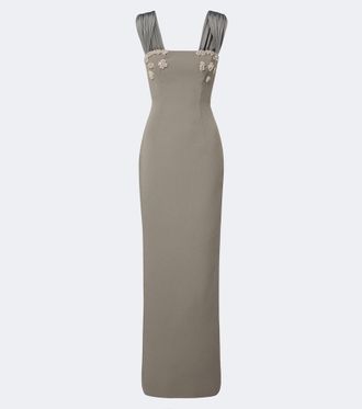 Rachel Gilbert Malia embellished cr&ecirc;pe corset gown