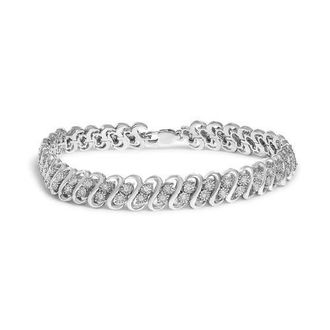House of Brilliance 1/2 Cttw Diamond Double Row S-Link Bracelet in White at Nordstrom