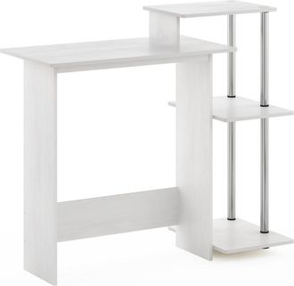 Furinno Efficient Home Laptop Notebook Computer Desk, White Oak/Stainless Steel