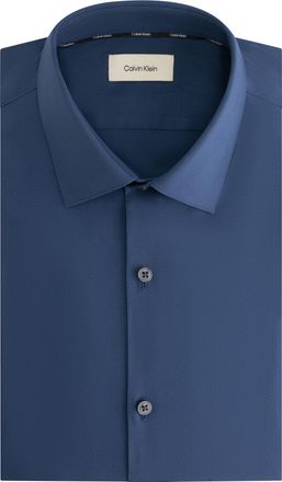 Calvin Klein Businesshemd CALVIN KLEIN SLIM ESSENTIALS POPLIN STR SLD, Herren, Gr. 38, N-Gr, blau (steel blau), Web, Obermaterial: 97% Baumwolle, 3% Elasthan, unif
