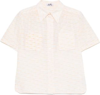 Hermès Camicia in cotone con stampa anni 70 - Bianco