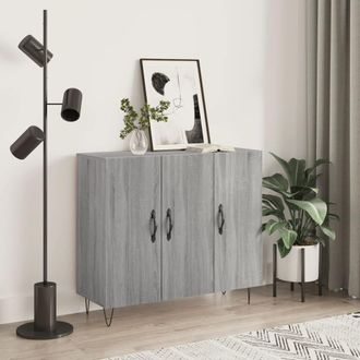 vidaXL Vidaxl - Aparador De Madera De Ingenier&iacute;a Gris Sonoma 90x34x80 Cm