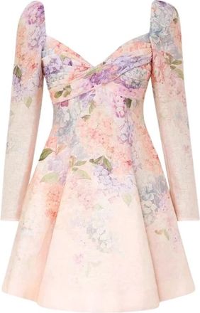 Zimmermann Mini-jurk met pofmouwen - Dames - Korte kleedjes - Veelkleurig - S - Kleedjes