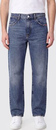 Amish Jeans James a gamba dritta in denim di cotone blu a vita media