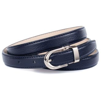 Anthoni Crown Lederg&uuml;rtel ANTHONI CROWN, Damen, Gr. 70, blau (dunkelblau), Leder, unifarben, Basic, G&uuml;rtel Lederg&uuml;rtel, in schmaler Form mit kleiner Schliesse, bomb