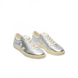 Veja Womens Volley Ot Leather Sneaker In Silver Pierre