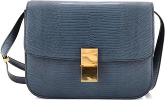 Celine Classic Box Bag Lizard Medium shoulder bag - Blauw