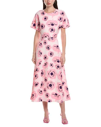 Marimekko Helea Tumma Linen-Blend Midi Dress
