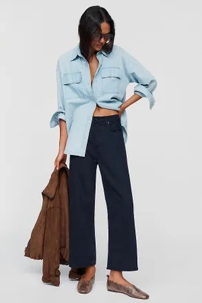 A Gold E Petite Ren High Rise Wide Leg Jeans