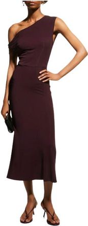Iro Plum Pilar One-Shoulder Midi Dress with Back Cut-Out Size S
