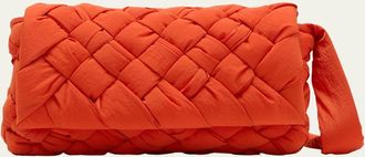 Bottega Veneta Mens Rumple Intreccio Nylon Crossbody Bag