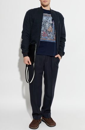 Etro T-shirt With Print, Mens, Navy Blue