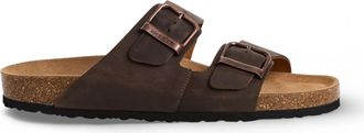 TruClothing Leather Slip-On Footbed Slipper Sandals
